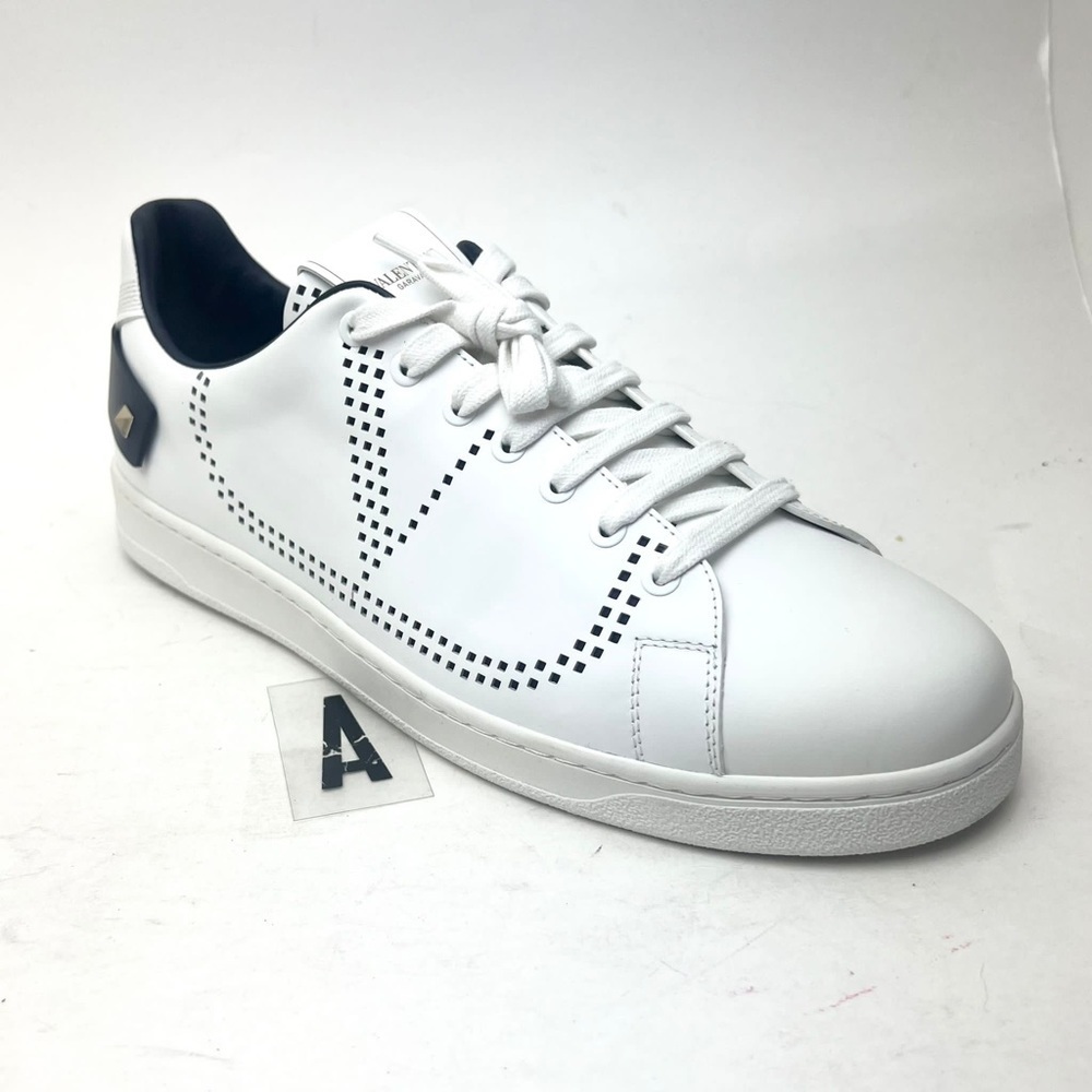 Valentino White Sneakers with Black Accents
